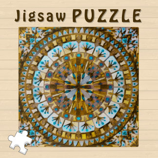 Puzzle Boho Mosaic Carrelage jaune Miel -