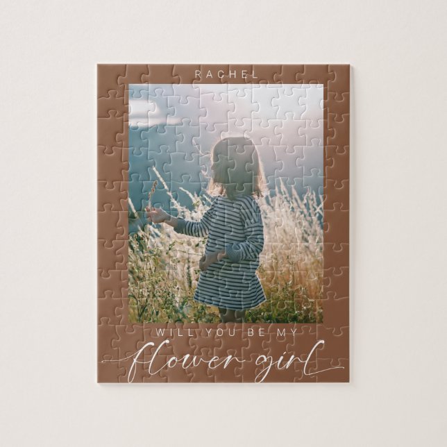 Puzzle Boho Serez-vous ma Flower Girl Photo Chic (Vertical)
