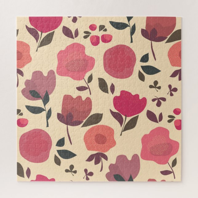 Puzzle Boho Style Poussière Motif Floral. (Vertical)