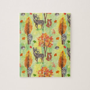 Puzzle Bois Animaux d'aquarelle