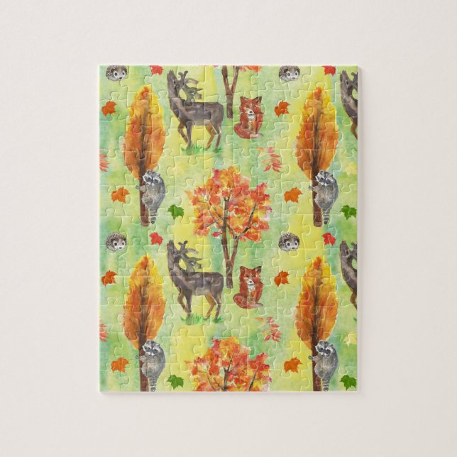 Puzzle Bois Animaux d'aquarelle (Vertical)