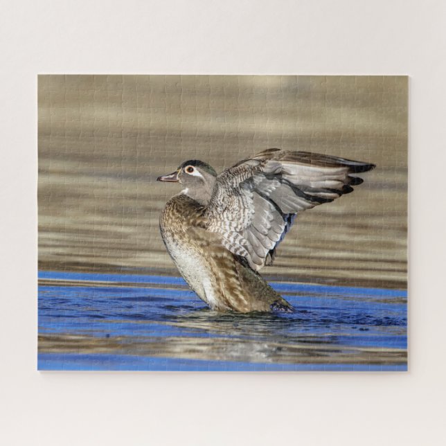 Puzzle Bois Canard battant ses ailes (Horizontal)