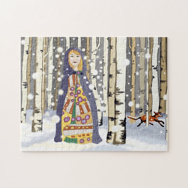 Puzzle Bois de bouleau d'hiver (Horizontal)