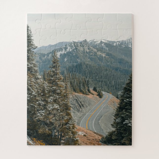 Puzzle Bois De Neige Le Long De L'Autoroute (Vertical)