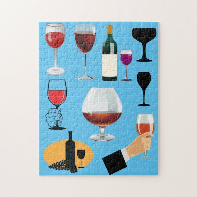 Puzzle Boissons de vin Verres Cocktails Booze d'alcool Ar (Vertical)