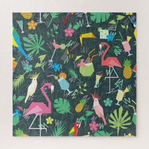 Puzzle Boissons D'Oiseaux Tropicaux : Vibrant Sans Fil.