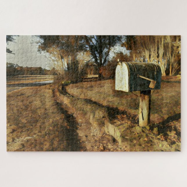 Puzzle Boîte aux lettres rustique sur une route de campag (Horizontal)