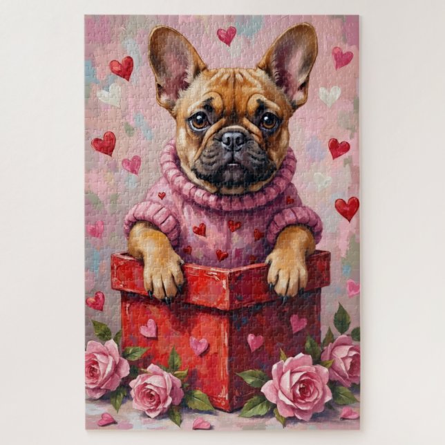 Puzzle Boîte de bonbons de la Saint-Valentin pour chien B (Vertical)