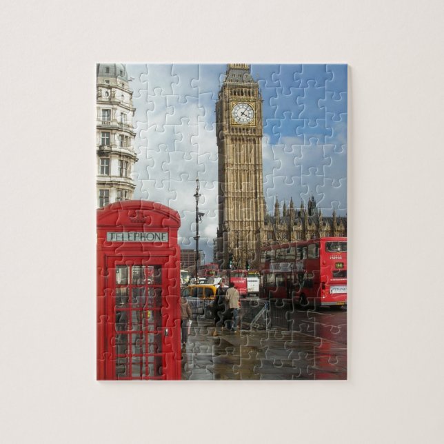 Puzzle Boîte de téléphone de Londres et Big Ben (St.K) (Vertical)