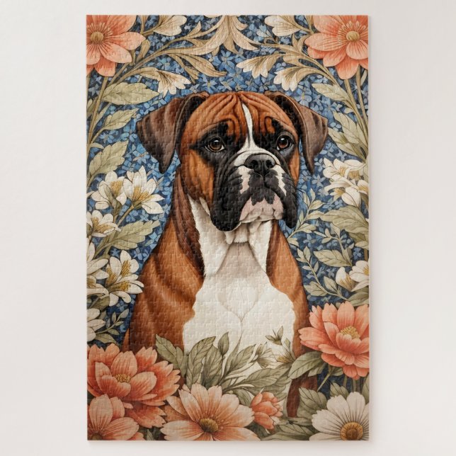 Puzzle Boîte élégante de chien Boxer inspirée de William  (Vertical)