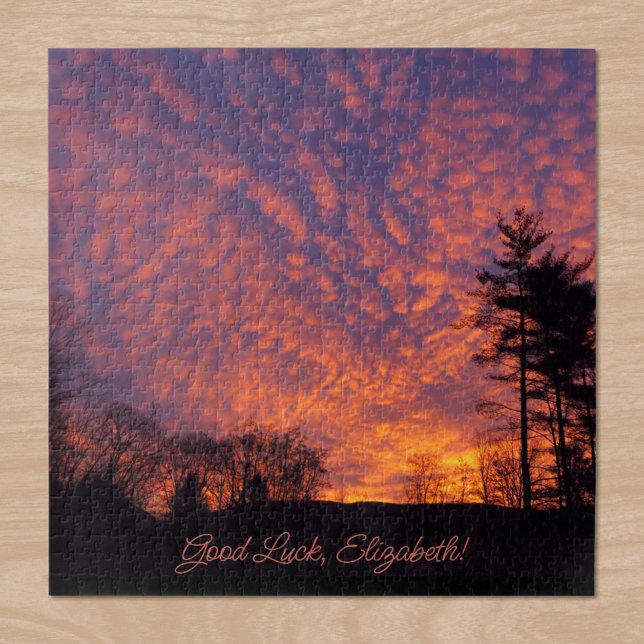 Puzzle Bon Nom De La Chance Beaux Nuages De Lever Du Sole (Good Luck Name Beautiful Sunrise Clouds Jigsaw Puzzle, in situ)