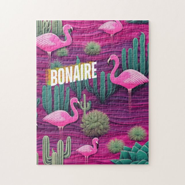 Puzzle Bonaire au paradis des vacances rose (Vertical)