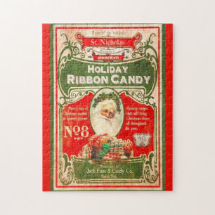 Puzzle Bonbons de Noël vintage 1913 avec Père Noël