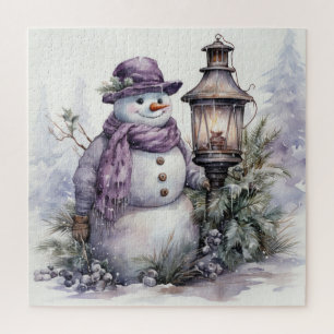 Puzzle Bonhomme de Neige Aquarelle
