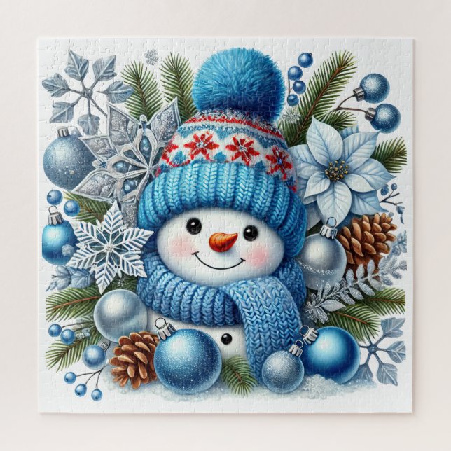 Puzzle Bonhomme de neige festif  (Vertical)