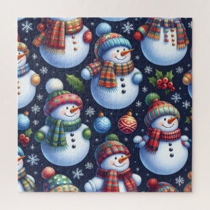 Puzzle Bonhomme de neige festif et cosy