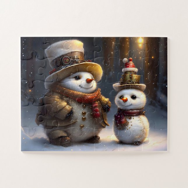 Puzzle Bonhommes de neige mignons (Horizontal)