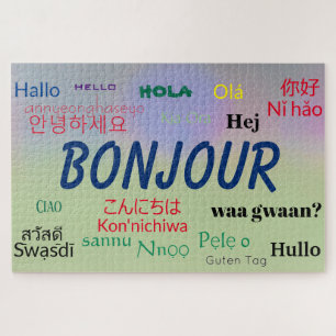 Puzzle Bonjour Beaucoup de langues Monde Coloré