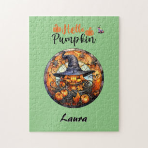 Puzzle Bonjour Citrouille d'Halloween Effrayante