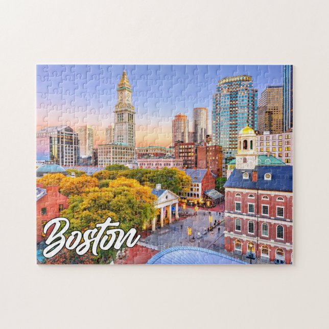 Puzzle Bonjour De Boston, Massachusetts, États-Unis (Horizontal)