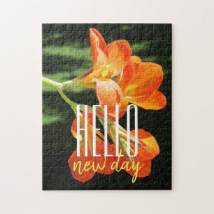 Puzzle Bonjour Nouvel Jour Orange Canna Lily Jigsaw Puzzl