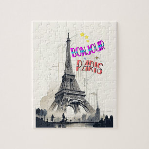 Puzzle Bonjour Paris coloré