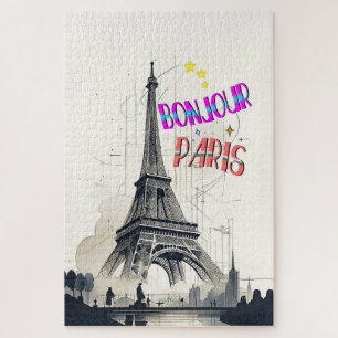 Puzzle Bonjour Paris coloré