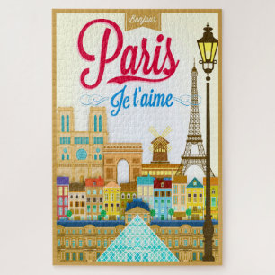 Puzzle Bonjour Paris Je T'aime Travel