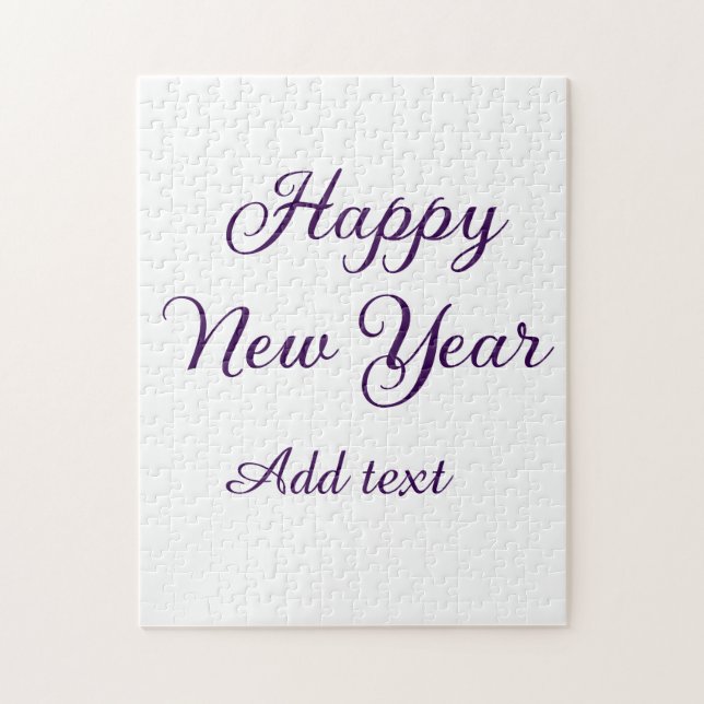 Puzzle Bonne année calligraphie violette simple minimalis (Vertical)