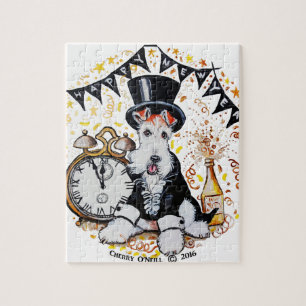 Puzzle Bonne année de Fox Terrier