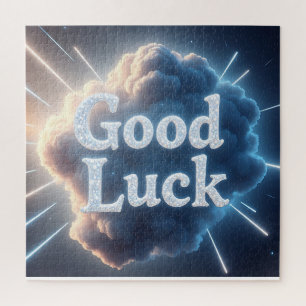 Puzzle Bonne chance — Typographie nuageuse brillante avec