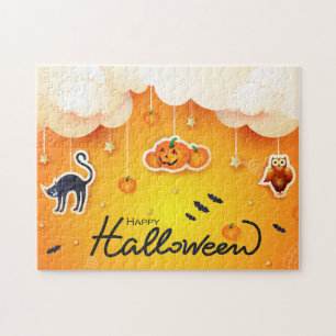 Puzzle Bonne Halloween sur les nuages