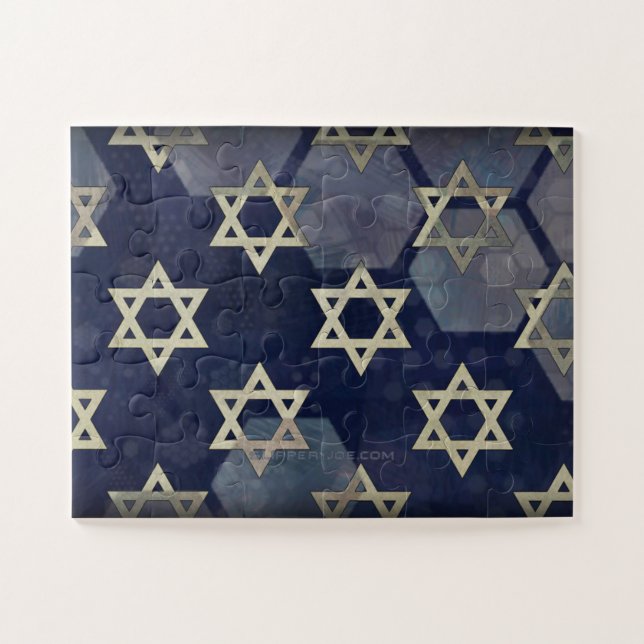 Puzzle Bonne Hanoukka Star de David menorah Dreidel Slipp (Horizontal)