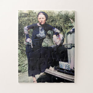 Puzzle Bonnie Parker fumant un cigare 1933 Couleur Redux