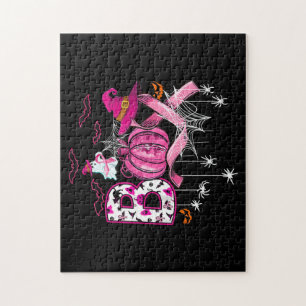 Puzzle Boo Halloween Citrouille Pink Ribbon sorcière Poub