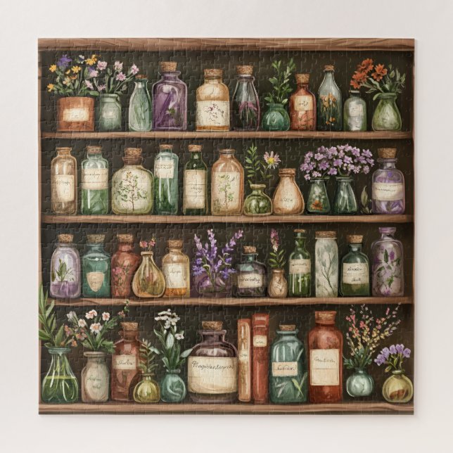 Puzzle Bookshelves and Herbals (Vertical)