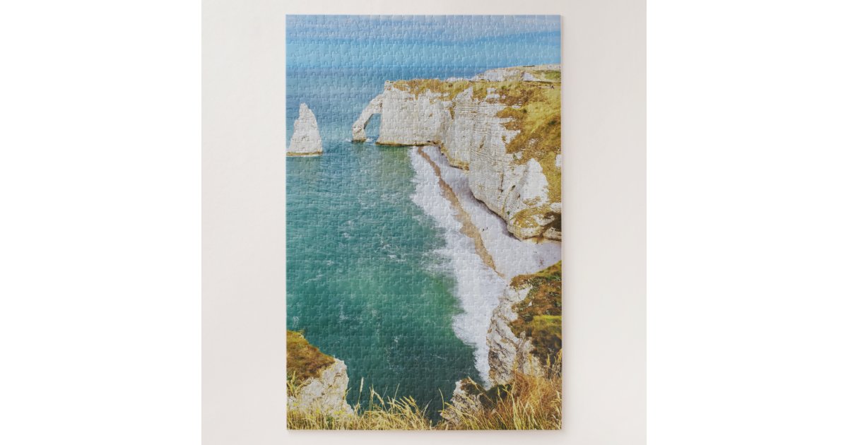 Puzzle Bord de mer avec falaise de pierre blanche Zazzle fr