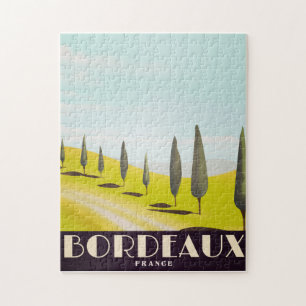 Puzzle Bordeaux, affiche de voyage de style vintage franç