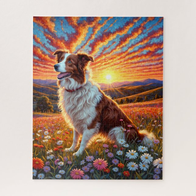 Puzzle Border Collie Dog (Vertical)
