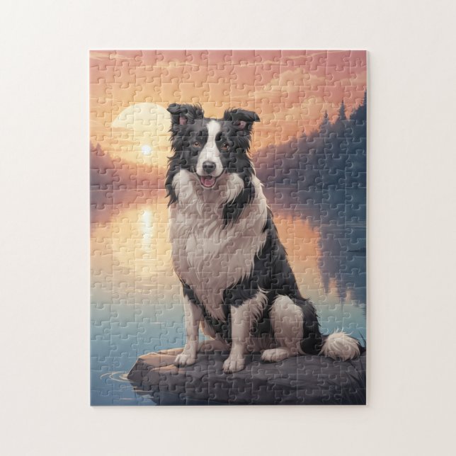 Puzzle Border Collie dog (Vertical)