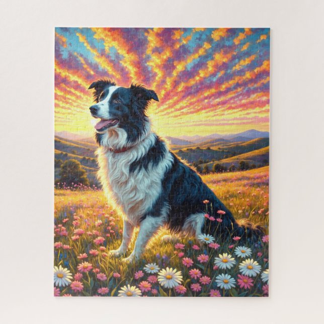 Puzzle Border Collie Dog (Vertical)