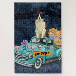 Puzzle Border Collie Halloween Camion Nuit Effrayante