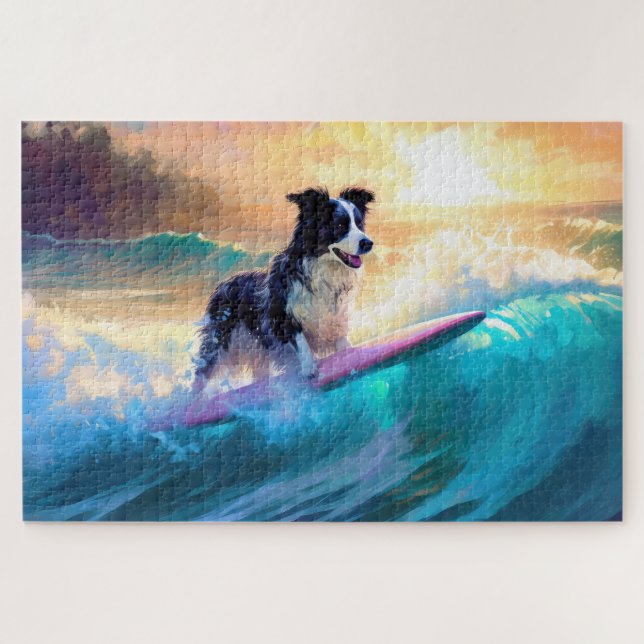 Puzzle Bordure Collie Beach Plage Plage Plage de surf Pei (Horizontal)
