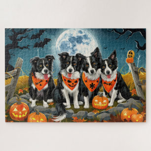 Puzzle Bordure Collie Halloween Éffrayant