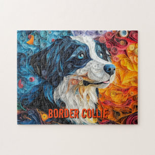 Puzzle Bordure Collie Papier Quitter Portrait de chien d'