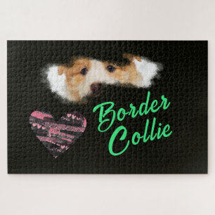 Puzzle Bordure Collie Yeux Couleur solide 1000 pièce