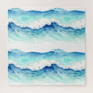 Puzzle Bordure de vagues océaniques à l'aquarelle