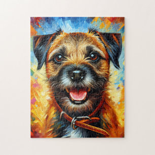 Puzzle Bordure Portrait de chien Terrier Acrylique Art Im