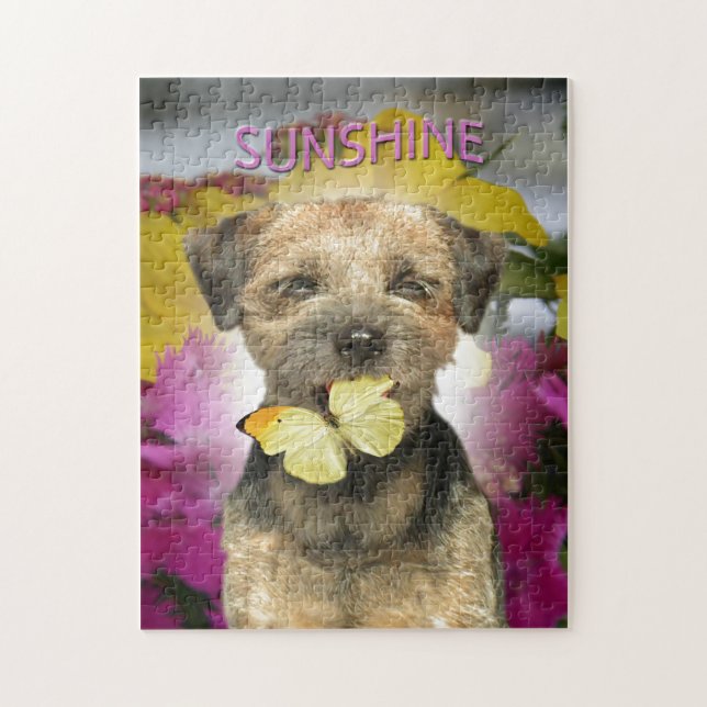 Puzzle Bordure Terrier Sunshine Vêtements, cartes, cadeau (Vertical)