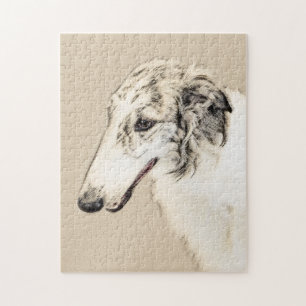 Puzzle Borzoi (Argent Brindle) Peinture Chien Art origina